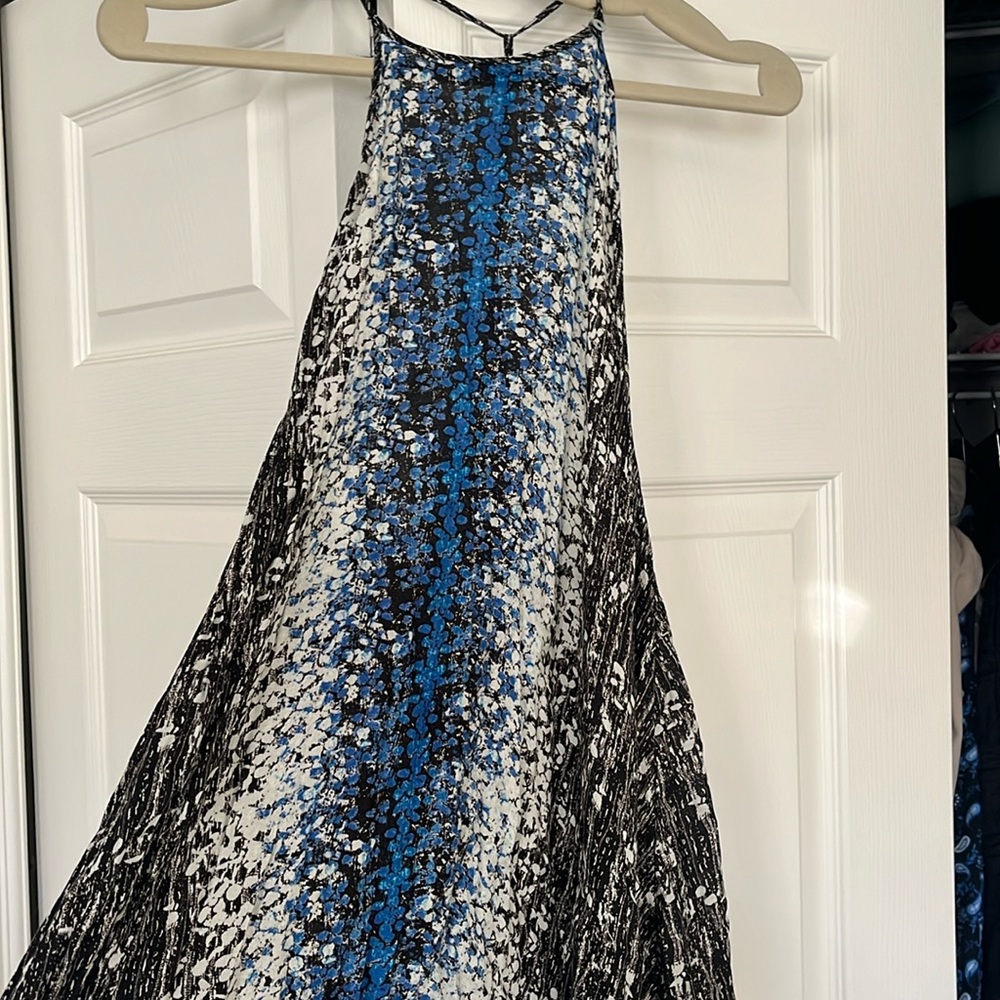 Free People Blue & Black halter swing dress